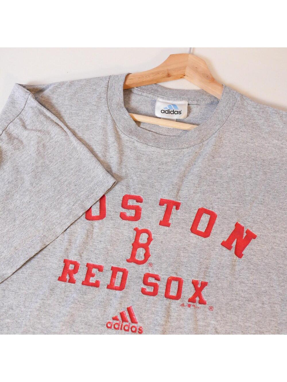 Adidas Boston Red Sox Gray T Shirt Mens XL MLB Baseball Graphic Tee Vintage 2001